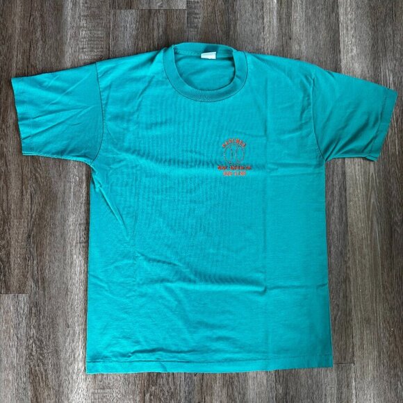 Vintage Johnny's Angels Baseball Teal T Shirt Large - Picture 1 of 6